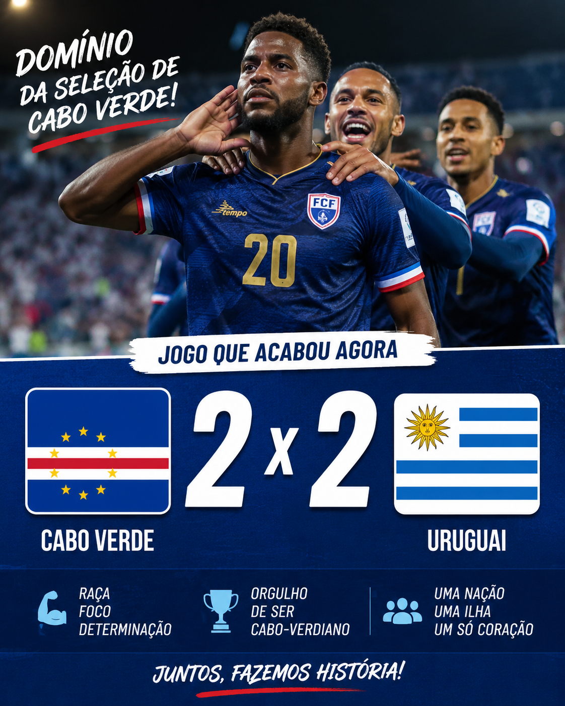 Cabo Verde empata com Uruguai