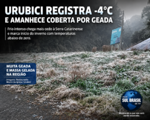 Frio intenso cobre Urubici